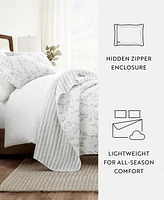 ienjoy Home Sprouting Vines Stripe Reversible 2-Pc. Quilt Set, Twin/Twin Xl