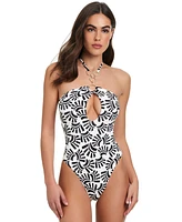 Red Carter Women's Gold-Tone-Chain One Piece Swimsuit