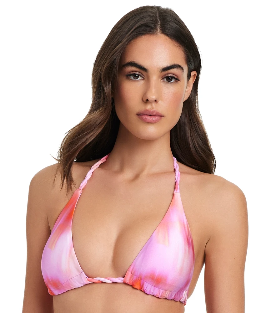 Red Carter Women's Braided-Strap Triangle Bikini Top