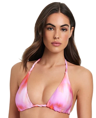 Red Carter Women's Braided-Strap Triangle Bikini Top