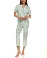 Flora by Nikrooz Women's Annie Printed Capri Pajama Set