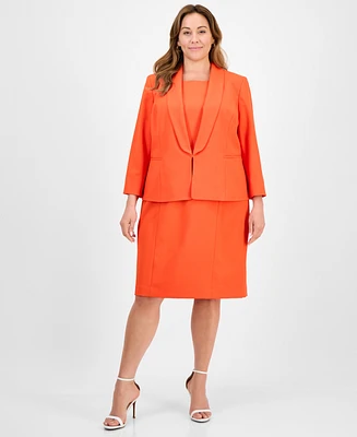 Le Suit Plus Shawl-Collar Jacket & Sleeveless Dress