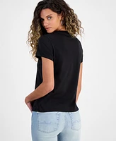7 For All Mankind Women's Rhinestone Logo Cotton T-Shirt