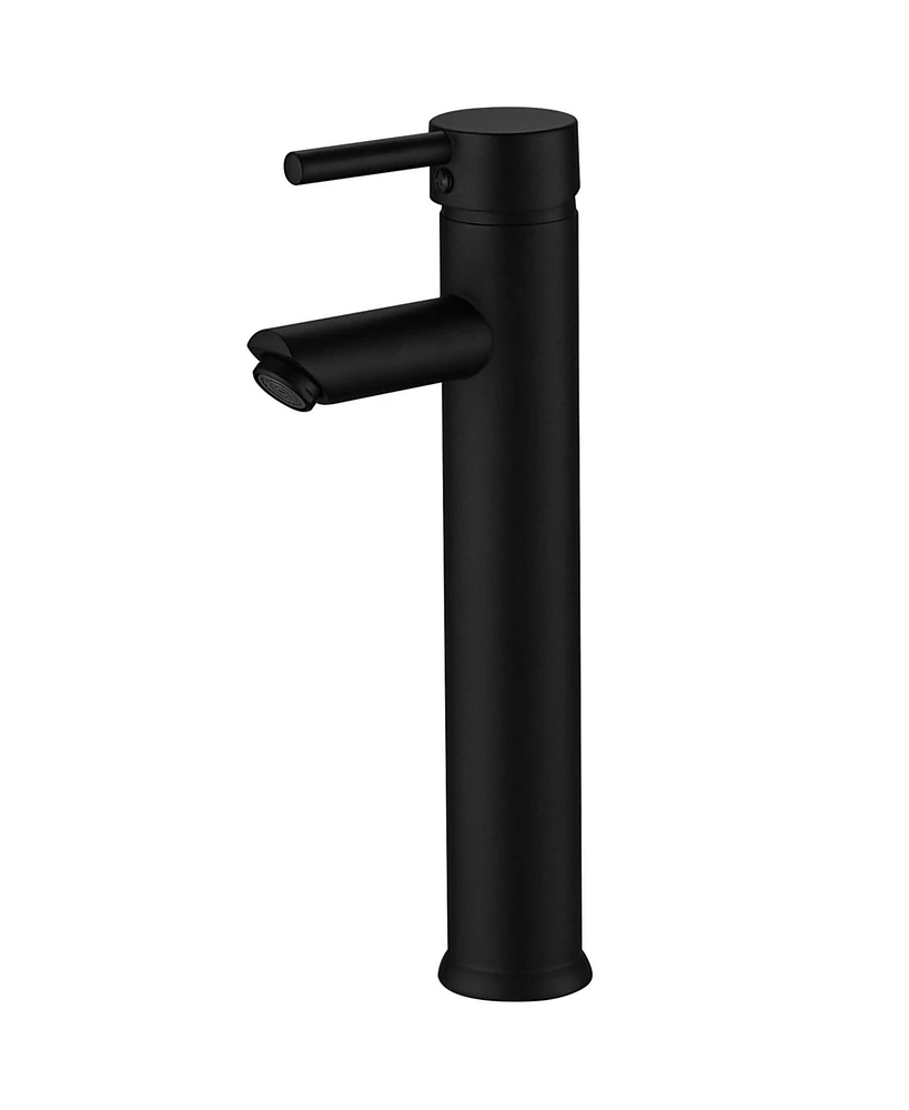 Single Hole Single Handle Bathroom Vessel Sink Faucet With Supply Hose in Polished Chrome