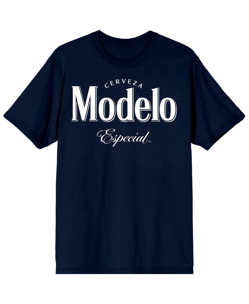 Modelo Men's Especial Logo Navy Crew Neck Tee - 3XL