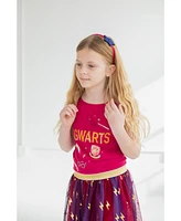 Harry Potter Little Girls Gryffindor T-Shirt Tulle Skirt and Headband 3 Piece Outfit Set Toddler|Child