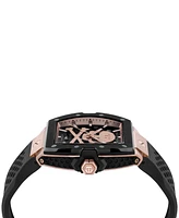 Philipp Plein Men's Automatic The Skeleton 2.0 Black Silicone Strap Watch 44mm