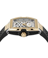 Philipp Plein Men's Automatic The Skeleton 2.0 Black Silicone Strap Watch 44mm