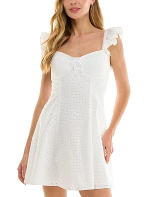 Seni & Cade Juniors' Fit Flare Eyelet Dress