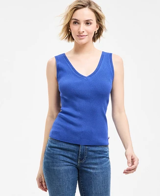 Tommy Hilfiger Women's Crochet-Trim Sweater Tank Top
