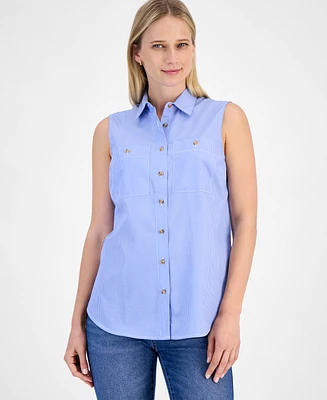 Nautica Jeans Women's Newport Cotton Sleeveless Shirt