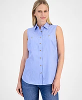 Nautica Jeans Women's Newport Cotton Sleeveless Shirt