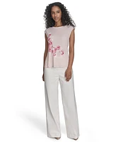 Calvin Klein Petite Sleeveless Printed Blouse