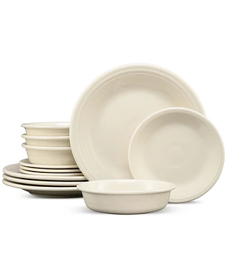 Fiesta Linen Classic Rim 12 Pc. Dinnerware Set, Service for 4