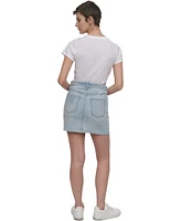 Dkny Jeans Women's Rhinestone-Front Denim Mini Skirt - H8s