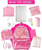 Packed Party Backpack, Women's Fashion Shoulder Knit Book Bag Trendy Unicorn Confetti Look for Work and Travel (Pink - Sweet Tart
