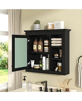 Wall-Mounted Medicine Cabinet with Mirror and Shelves (30" x 28")