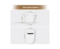 Casainc Smart Toilet, Auto Flush, Heated Seat, Tankless One-Piece Toilets For Bathrooms