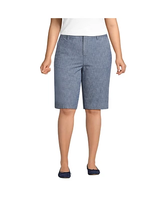 Lands' End Plus Size Classic 12" Chambray Shorts