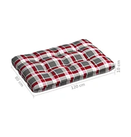 Pallet Sofa Cushions 7 pcs Red Check Pattern