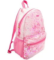 Packed Party Pink Party Clear Backpack Women's Fashion Shoulder Book Bag Confetti Backpack for Ladies for Work, Travel and More (Pink Party Collection