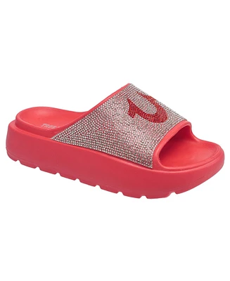True Religion Ladies Stallion Rhinestone Logo Sandal