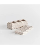 Burma Rattan 3-Compartment Lidded Box