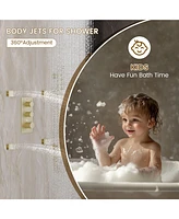 Casainc Wall Mounted Thermostatic Shower System With Body Jets Handheld