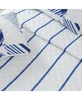 Linery & Co. Patchwork Stripe Microfiber Quilt Set With Shams