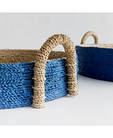 Tiana Seagrass Round Decorative Baskets Set of 2