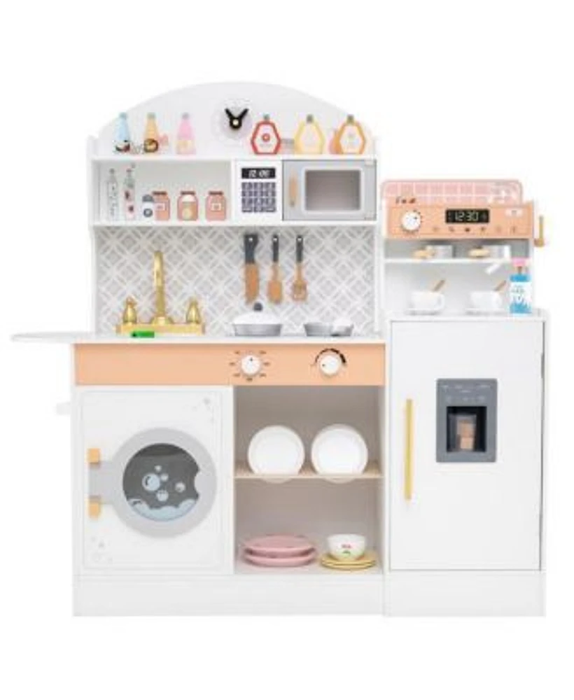 Kids Kitchen Set With Coffee Maker Accessories Fun Pretend Play Toy For Children
