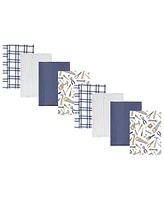 Hudson Baby Boys Cotton Poly Flannel Burp Cloths 8-Pack, Construction Work, One Size