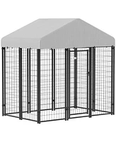 PawHut Outdoor Dog Kennel, Dog Playpen Enclosure with Roof