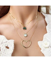 The Lovery Large Gold Open Heart Necklace 14K Gold