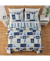 Linery Co. Seashell Patchwork Microfiber Quilt Set With Shams