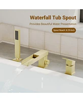 Casainc Deck Mounted Bathroom Tub Faucet Trim with Handshower