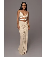 Jluxlabel Women's Noelia Linen Slit Skirt