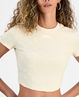 Guess Women's Peony Jacquard Crop Top