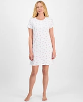 Charter Club Women's Cotton Printed Henley Sleepshirt, Created for Macy's