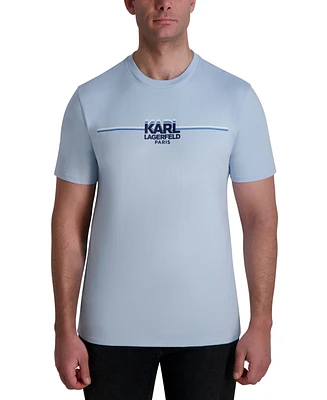 Karl Lagerfeld Paris Men's Logo Race Stripe T-Shirt
