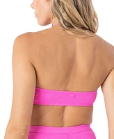 Roxy Juniors' Haleiwa Textured Bandeau Bikini Top