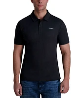 Karl Lagerfeld Paris Men's Ribbed Logo Polo Shirt