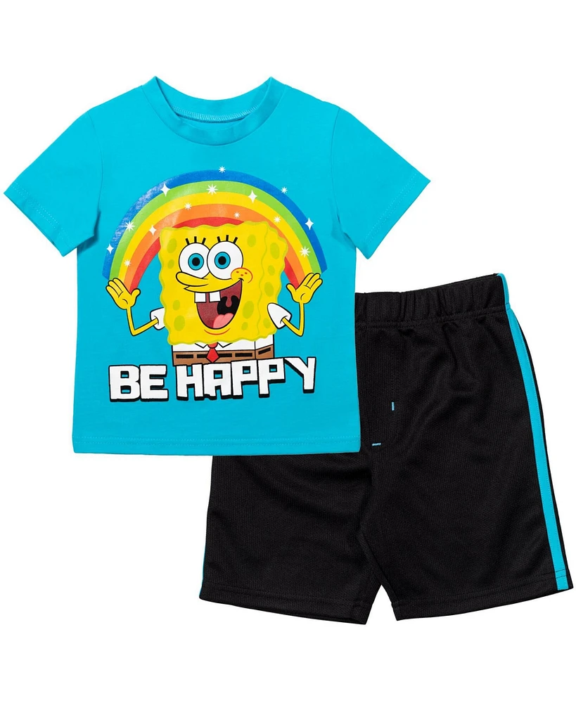 SpongeBob SquarePants Toddler Boys T-Shirt and Mesh Shorts Outfit Set