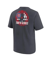 Nike Big Boys and Girls Anthracite Los Angeles Dodgers vs. Chicago Cubs 2025 Mlb World Tour: Tokyo Series Matchup T-Shirt