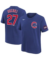 Nike Big Boys and Girls Seiya Suzuki Royal Chicago Cubs 2025 Mlb World Tour: Tokyo Series Name Number T-Shirt