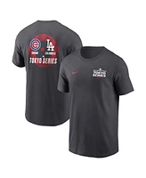 Nike Men's Anthracite 2025 Mlb World Tour: Tokyo Series Los Angeles Dodgers vs. Chicago Cubs Matchup T-Shirt