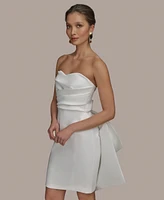 Donna Karan New York Women's Sweetheart-Neck Bow-Trim Dress