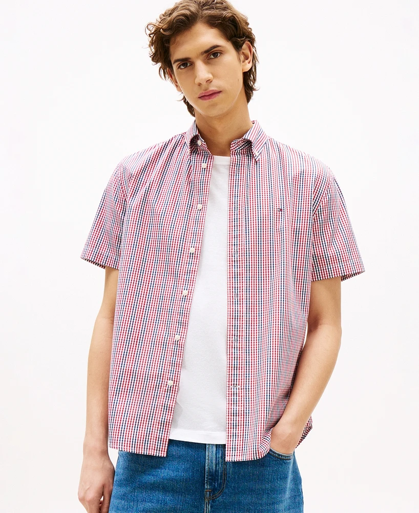 Tommy Hilfiger Men's Americana Tailored Relaxed-Fit Check Button-Down Shirt