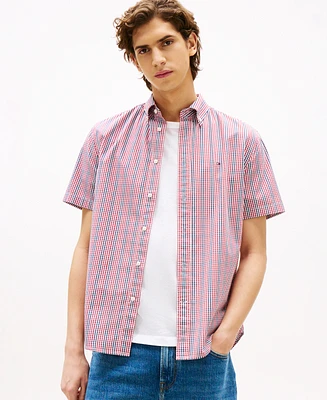 Tommy Hilfiger Men's Americana Tailored Relaxed-Fit Check Button-Down Shirt