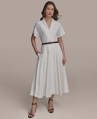 Donna Karan New York Women's Belted Cotton Shirtdress